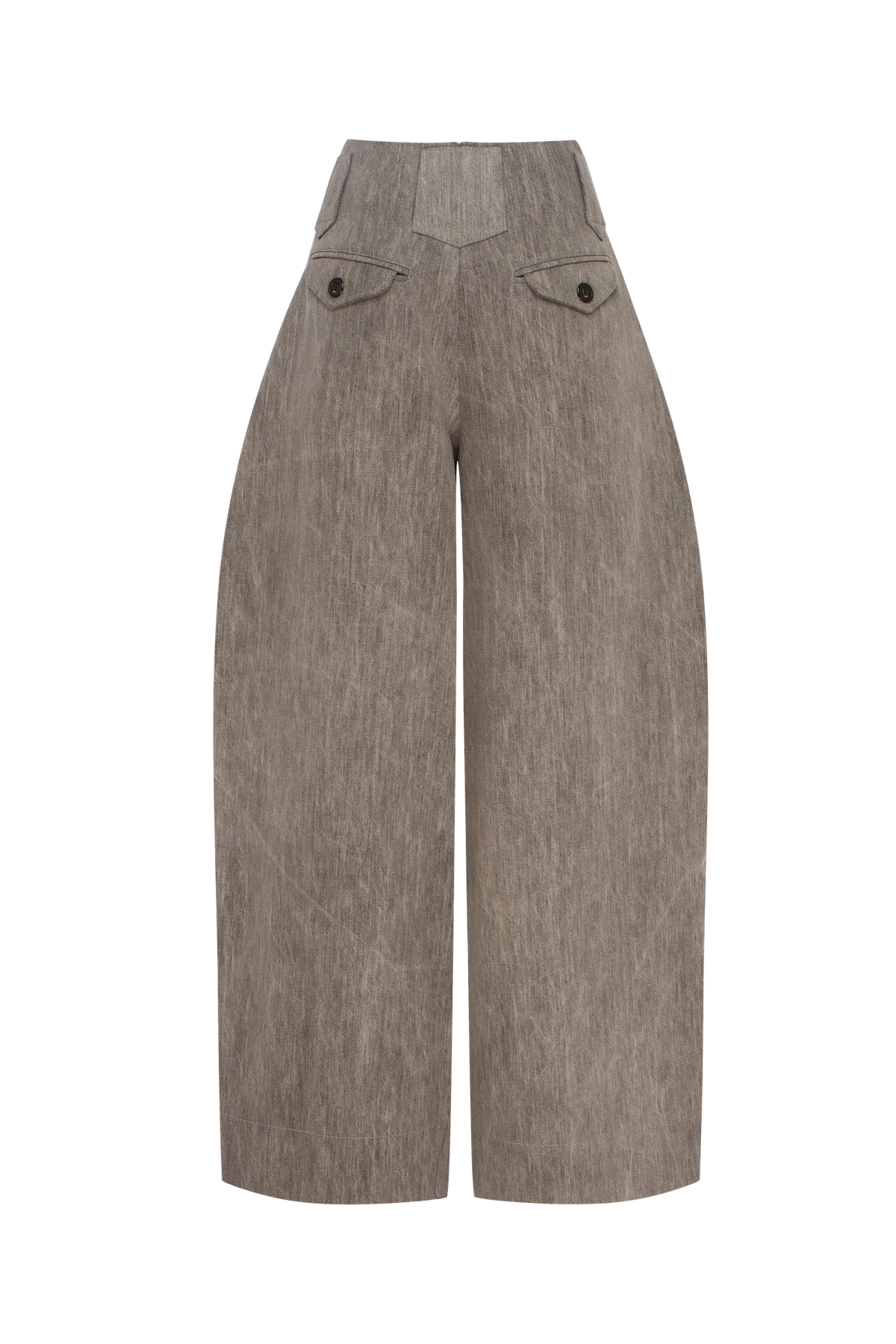 Grey Wide-Leg Denim Trousers view 2
