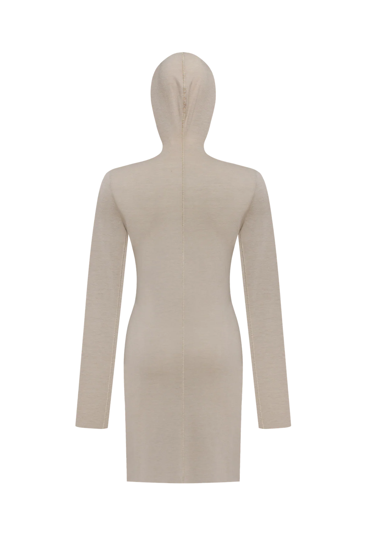 Light beige long-sleeve top with a hood view 2