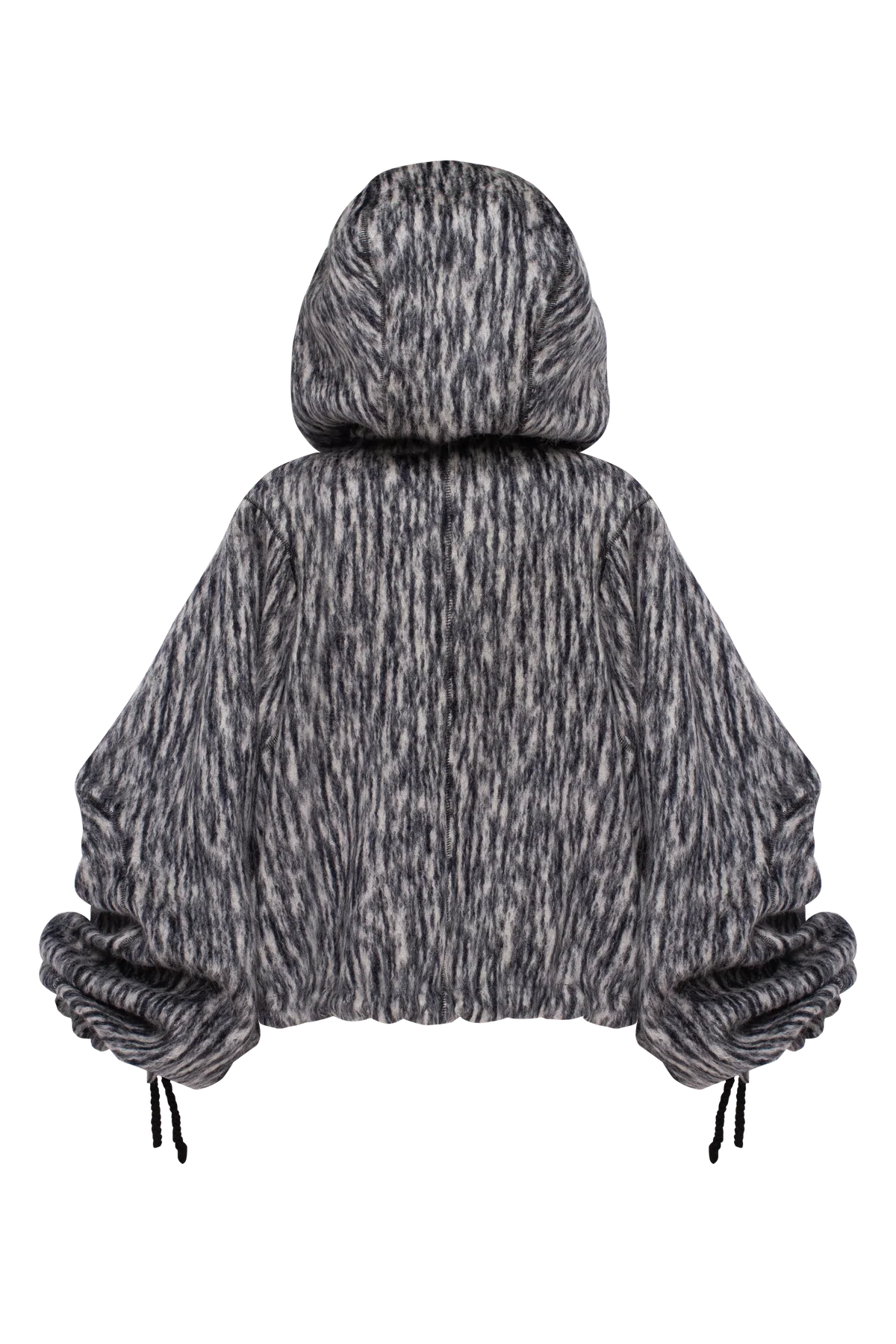 Striped wool jacket with sculptural sleeves. view 2