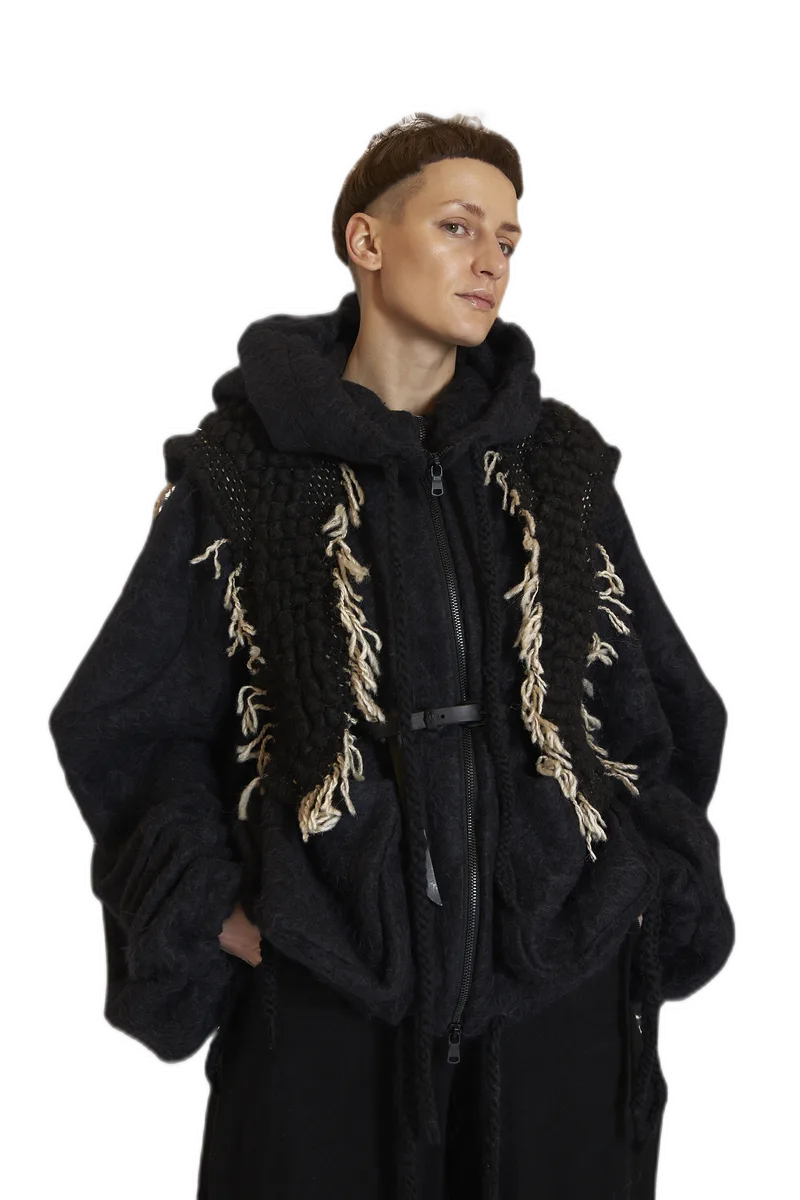 Black Woven Jacket view 4