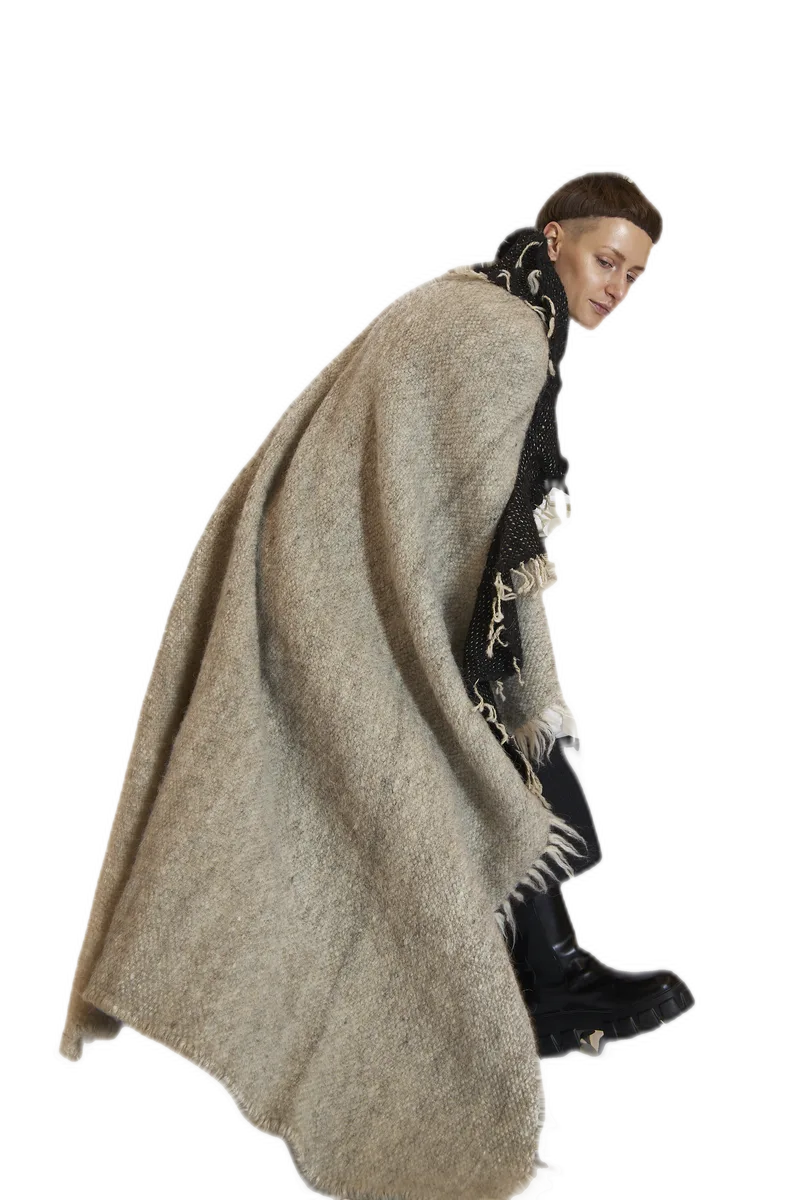 Cream Woven Blanket Wrap view 3