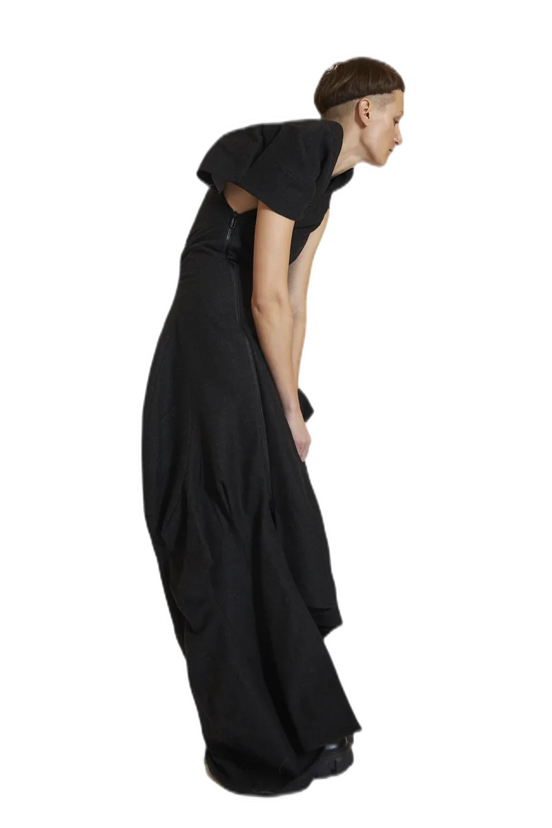 Black Sculptural Wrap Dress view 6